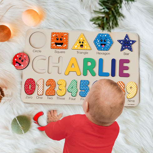 Wood Name Puzzle, Kid Gifts, Toddlers Name Puzzle, Baby Boy and Girl Gift, Toddler Gifts, Birthday Gift, Toddler Toy