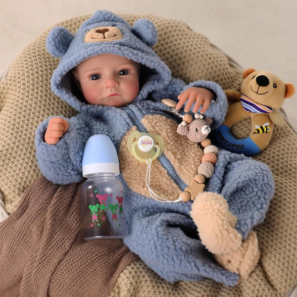 BABESIDE Lifelike Reborn Baby Dolls Boys - 17-Inch Real Baby Feeling Realistic-Newborn