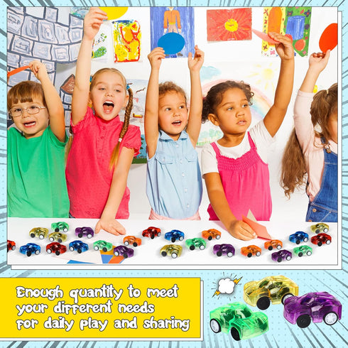 Jerify 144 Pieces Mini Pull Back Car Toys Bulk Friction Powered Colorful Racing Vehicles for Birthday Goodie Bag Fillers
