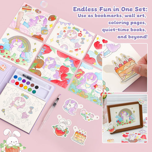 3-5, 4-8 3 4 5 6 7 8+, gesboole Paint with Water Coloring Books for Kids Ages Cute Coloring Book for Teens,Arts