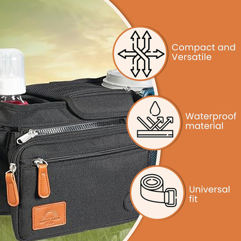 Universal Stroller Organizer with Cup Holder - Baby Caddy Organizer | Stroller Caddy Organizer w/ Anti-Slip Straps