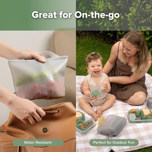 40oz/1250ml 1PC Haakaa On-The-Go Silicone Microwave Steamer & Steriliser Bag, Reusable Silicone Steaming Bags for Baby