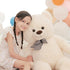 Poutmac 47 Inch Giant Teddy Bear Stuffed Animal, White Big Plush Teddy Bear for Valentine's Gift, Soft for Christmas