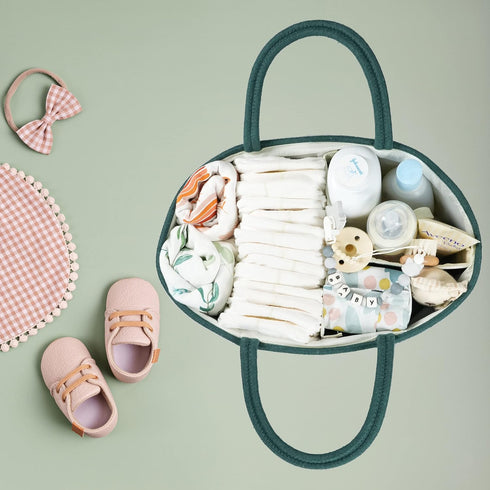 XUANGUO Large Baby Diaper Caddy Organizer for Girl Boy Rope Nursery Storage Bin Basket Portable Holder Tote Bag