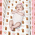 Hahafelt 3 Set Sets Piece Highland Cow Baby Crib Bedding for Baby Girls Pink Floral Nursery Crib Includes Quilt,Fitted