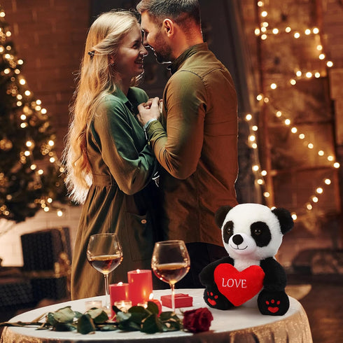 10 Inch Graduation Gifts Plush Panda, Soft Stuffed Animal with Love Heart, Cute Gift for Boys and Girls