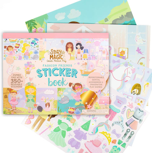 Story Magic Large Sticker Book - Create Your Own Adventures Inside a 14" x 11" Book, Over 350 Stickers