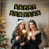 KatchOn Gold and Black Happy New Year Banner - Large 10 Feet Glitter Backdrop for New Years Eve Party Supplies