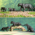 7PCS Playset, Toymany Black Panthers Figurines with Panther Cub and Tree Trunk, Realistic Jungle Animals Figures Family