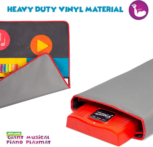 AbcoSport 8 70" 24 Abcotech Kids Floor Piano Mat | Giant Dance Floor Keyboard Sensory Toys | Play, Record, Playback