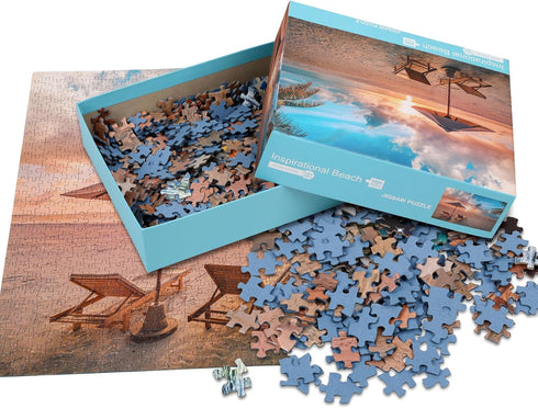 1000 Piece Jigsaw Puzzle, Hawaii Puzzles for Kids Adults Beautiful Beach Scenes, A Puzzle of The Sunrise and Sunset beside Beach
