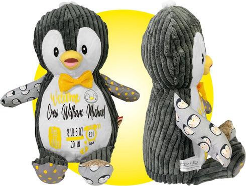 Personalized Baby Stats Penguin Plushie - Birth Announcement Stuffed Animals - Personalized Baby Keepsake Birth