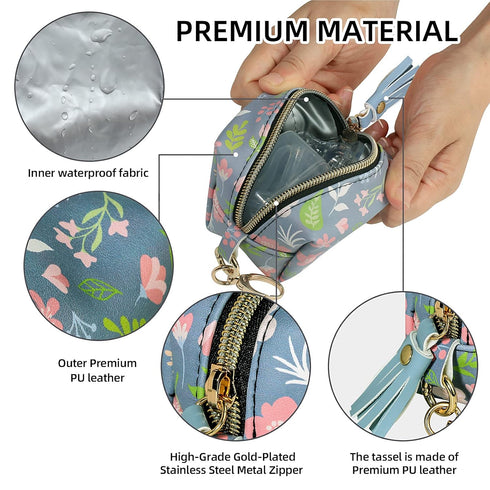 Smlpuame 4 Pacifier Holder Case,BPA Free Leather Baby Pacifier Cover Pouch,Binky Case for Diaper Bag or Purse,Holder