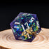 Cusdie Single D20 DND Dice: 33mm Handcrafted Polyhedral Dice with Sharp Edges and Glitter Foil