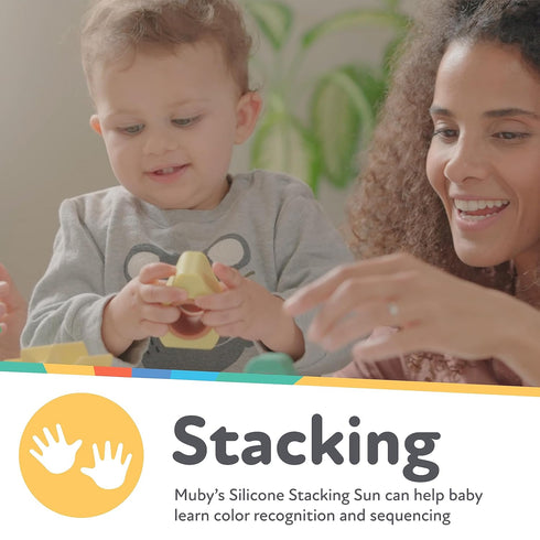 Nuby Soft Silicone Stackable Avocado Interactive Toy for Early Development, Suitable for 12+ Months