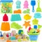 Collapsible Beach Toys for Kids Toddlers, Foldable Sand Bucket and Shovels Set