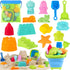 Collapsible Beach Toys for Kids Toddlers, Foldable Sand Bucket and Shovels Set