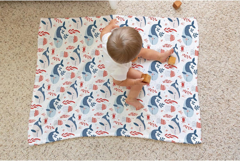 SqtmuHLuo 60x80inch Whale Baby Blanket for Boys Girls Sea Animal Jellyfish Ocean Creature Flannel Crib Blankets