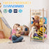 GLDZI Stuffed Animal Storage Zoo, Wooden Stuffed Animal Organizer with Elastic Cords for Boys Girls, Space Saving Toy