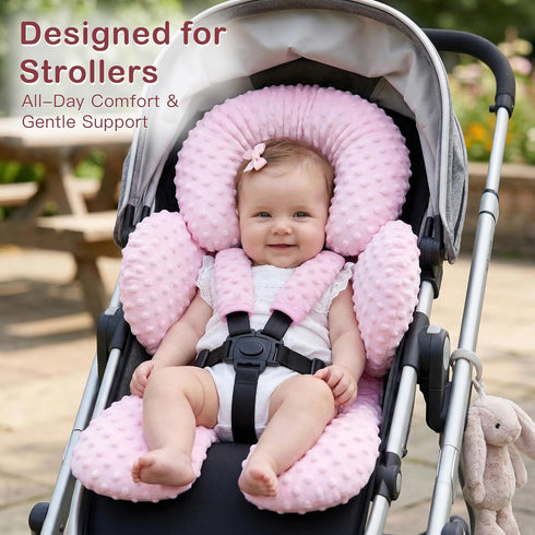 2-in-1 Pro Goleem Infant Car Seat Head Neck Body Support, Ultra-Soft Minky and Microfiber Newborn Car Seat Insert