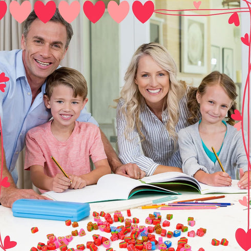 Valentine Mini Erasers for Kids, 240 Pcs Valentine's Day Heart Erasers for Party Supplies