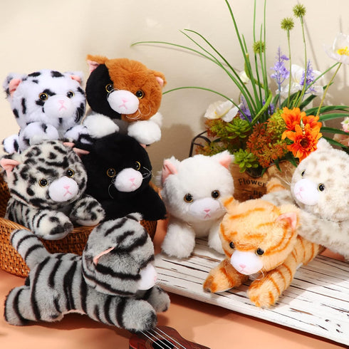 Libima 8 Pcs Cat Stuffed Animals Bulk - 8 Inch Plush Kittens, Party Favors, Birthday Gifts