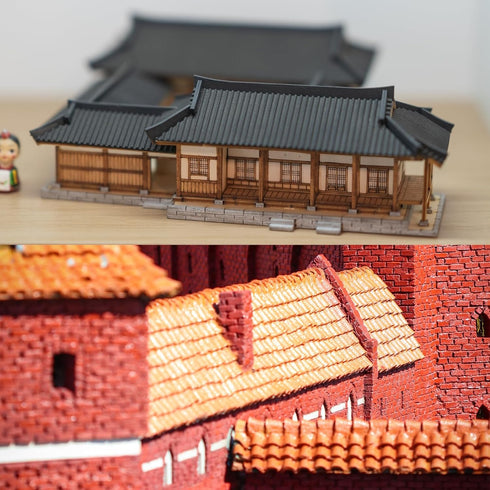 MECCANIXITY Miniature Roof Tiles PVC Model Building Set for Dolls Houses, Garden Sand Table 29.5x19.5cm/1.16x0.76 Dark