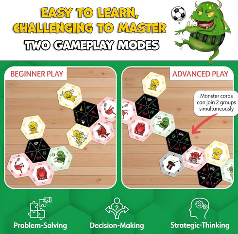 Groopic Monster's Style, A Rummy Strategy Card Game for Kids 8-12 & Adults, Family Games for 2-4 Players