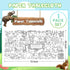 Poster,35x72Inch Drunze Giant Coloring Zoo Animal Activity Drawing Paper Coloring Table Cover,DIY Zoo Poster Table