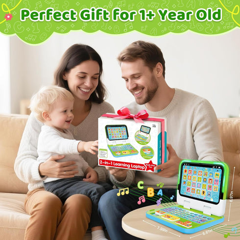 1 2 3 1-3, 12-18 Learning Toy for Kids Year Old Boys Girls, Learning Laptop for Toddlers Interactive Educational Toys