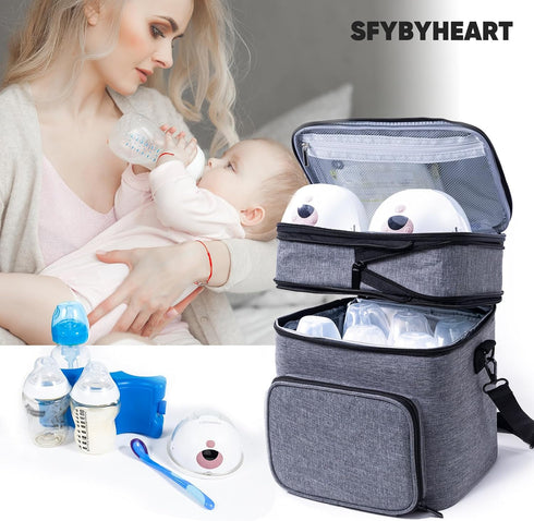 Pack 6 6 9 SFYBYHEART Breastmilk Storage Bag with Ice for Baby Bottles - Expandable Breast Pump Bag with Cooler for Mam
