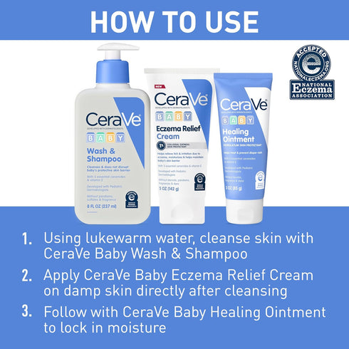 Cream,1% Free,5oz,(Pack 2) CeraVe Baby Eczema Relief Colloidal Oatmeal Cream with Vitamin E & Ceramides,Soothes & Calms