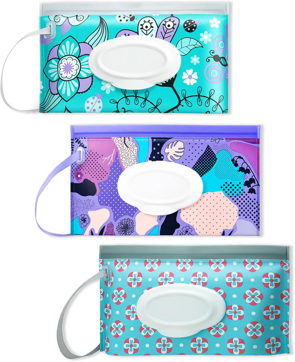 LOYMOK 3 Pack On-The-Go Wipes Dispenser,Baby Wipes Holder for Fresh Wipes,Portable Baby Wipes