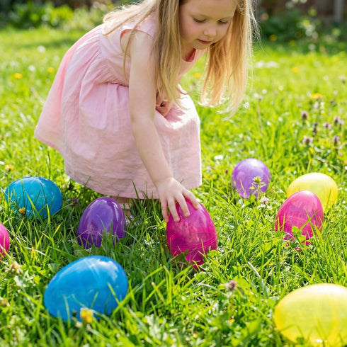 PNIOTAIN 6 Pack 6 Inch Large Plastic Easter Eggs Fillable - Jumbo Easter Eggs for Kids Empty Eggs for Easter Egg Hunt