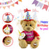 Houwsbaby 13.5'' Birthday Teddy Bear Interactive Stuffed Animal Electric Singing Musical Plush Toy with Cupcake for Kids