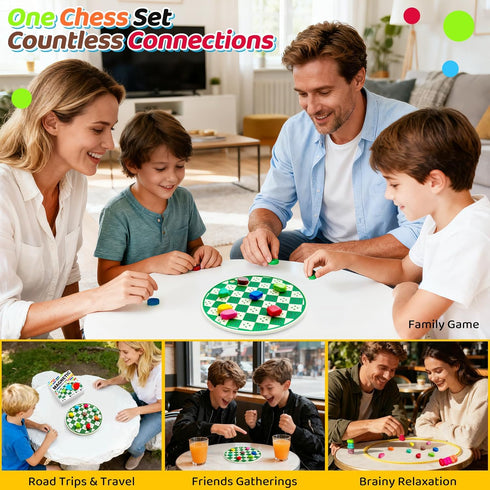 Oriventa 2-in-1 20 (10 8-12, Magnetic Chess Game with Silicone Board & String, Colorful Magnetic Stones Colors)