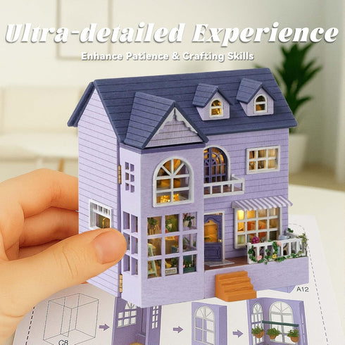 DIY Miniature Dollhouse Kit - Happy House with Furniture for Creative Fun