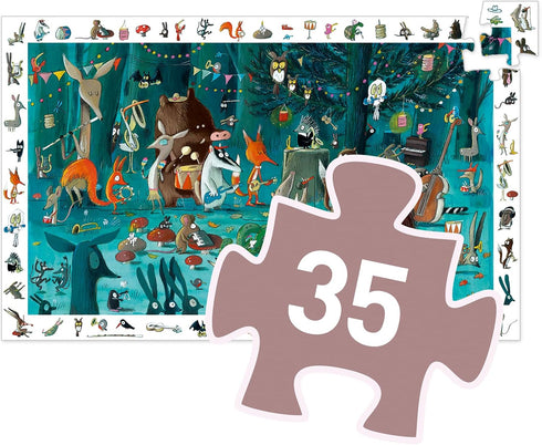 DJECO The Orchestra 35pc Observation Jigsaw Puzzle + Poster