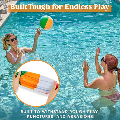 JOYIN 12 Pack Rainbow Beach Balls, 12'' Inflatable Swimming Pool Toys for Summer Water Games and Birthday Parties