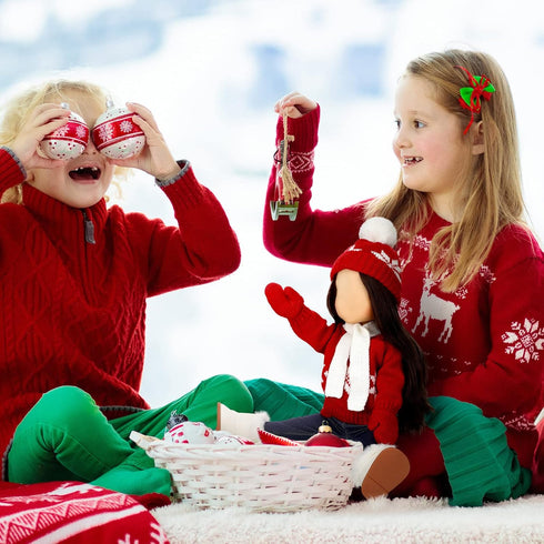 6 18 Inch Set 18 Inch Bencailor Pcs Christmas Doll Clothes and Accessories Winter Outfits Sweaters Trousers Hats Shoes