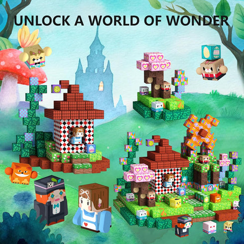 100PCS 3+ Set, Kids1inch GobiDex Magnetic Blocks Building Toys for Years Old Girls Boys, Game-Based Build MagWonder