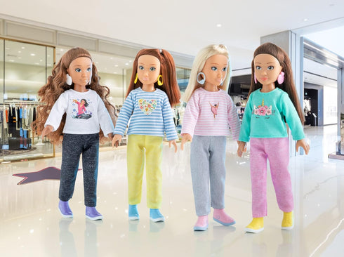 Corolle Girls Valentine Shopping Surprise Set, Fashion Doll and 6-Piece Accessory Set for Kids Ages 4 Years+