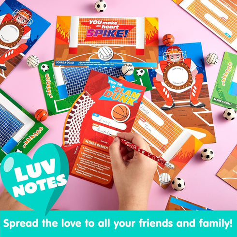 28 JOYIN PCS Valentines Day Cards with Soccer Football Volleyball Basketball for Kids Valentine's Classroom Exchange