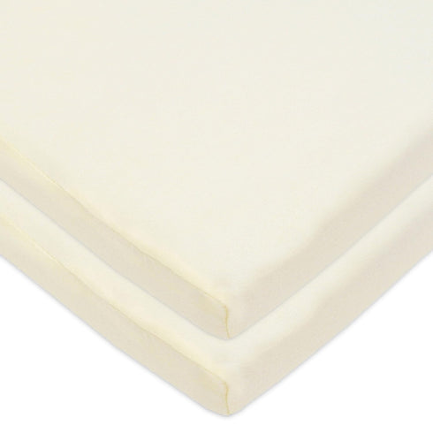 American Baby Company 2 Pack 100% Natural Cotton Fitted Cradle/Bassinet Sheets - 36" x 18" - Ecru, Soft, Hypoallergenic