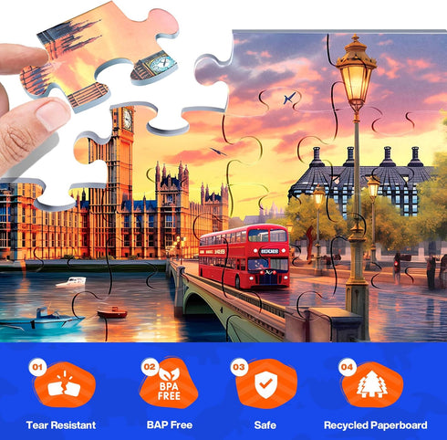 6 Packs Large Piece Jigsaw Puzzles for Elderly, Alzheimer's Cognitive Gift for Seniors, 6 Storage Bags (16&35)