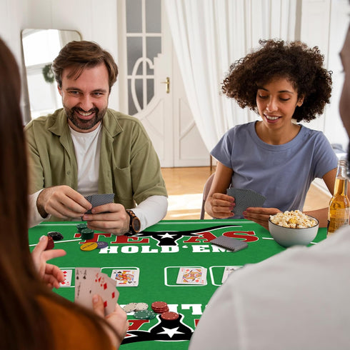 36 72 2-in-1 Gamie Double Sided Felt Casino Mat, x for Blackjack & Texas Holdem Poker, Texas Holdem Poker Mat