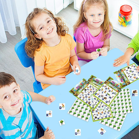 Animal Bingo Game for Toddlers and Adults, 24 Players Animal Bingo Cards, Jungle Safari Party Game for Family