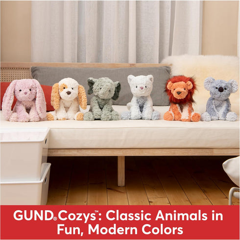 GUND Cozys Collection Cow, Stuffed Animal Plush Toy for Ages 1 and Up, Cream/Blue, 10”