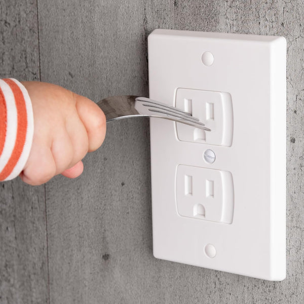 4-Pack Self-Closing Outlet Covers Baby Proofing for Standard Single Screw & Decorator 2-Screw Outlets