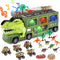 21 in 1 Dinosaur Truck Toys for 3-7 Year Olds, T-Rex Transport Car Carrier with 5 Pull Back Cars and 9 Dino Figures